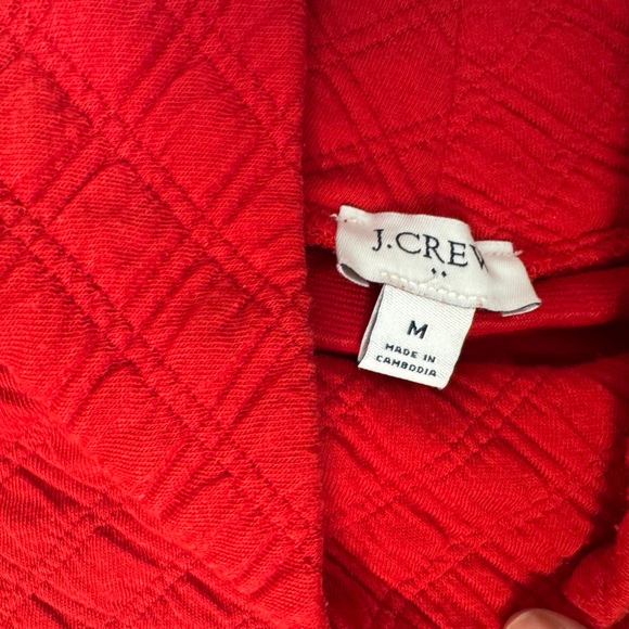 J.Crew Red quilted Mockneck Pullover Sweatshirt Size Medium - Picture 4 of 5